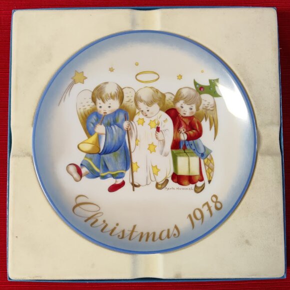 HUMMEL 1978 Christmas Collector Plate “Heavenly Trio”, Schmid 8th Limit Ed w/Box - Picture 5 of 10